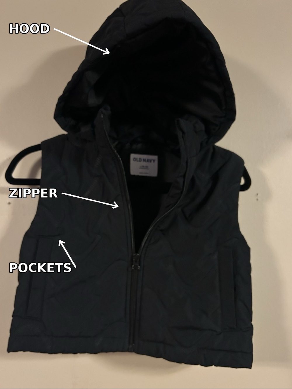 Old Navy Kids Hooded Puffer Vest - Black